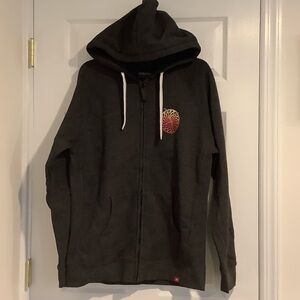 NWOT DMB Dave Matthews Band Gray Fire Dancer Zip Front Hoodie Sweatshirt XL